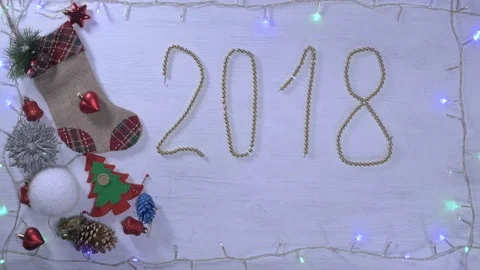 Female finalizing with new year decoration Stock Footage 82108554