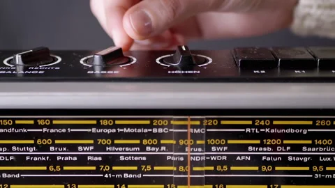 Female Fingers Spinning the Knobs Volume on an Old Tape Recorder. Zoom 스톡 동영상 170644950