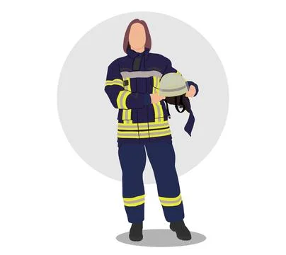 Female firefighter Stock Illustration