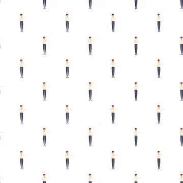 Female flight attendant pattern presenting seamless background Illustrazione stock