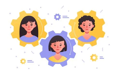 Female friendly team Stock Illustration