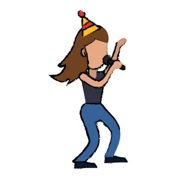 Female funny dancing entertain Stock Illustration