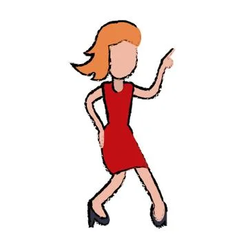 Female funny dancing entertain Stock Illustration