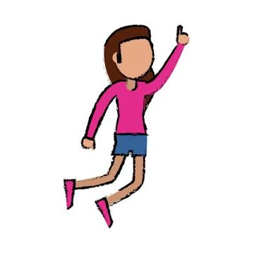 Female funny dancing entertain Stock Illustration