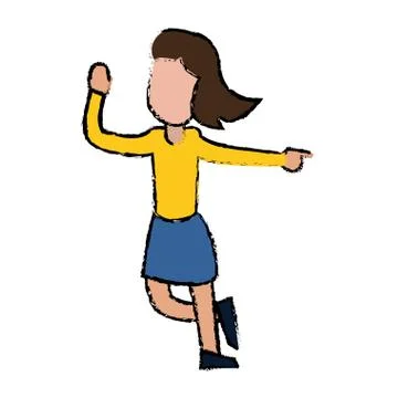Female funny dancing entertain Stock Illustration