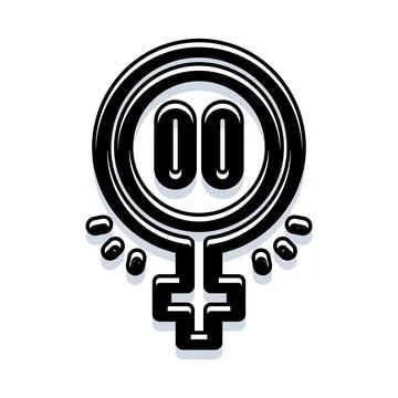 Female gender symbol with pause button concept 스톡 일러스트