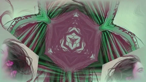 Female gothic image with kaleidoscope effect Stock Footage 314813873