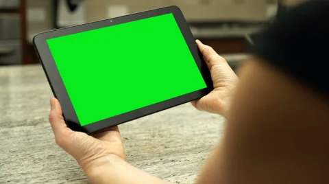 Female Green Screen Tablet Video stock 62793939