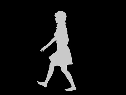 Female Grey Walk Loop Side with Alpha Channel 库存影片 85937822