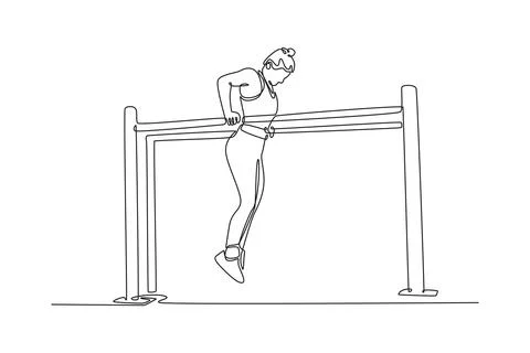 Female gymnast exercise parallel bars in championship gymnastics イラスト素材