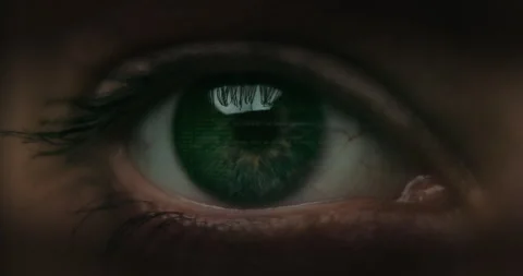 Female Hacker.   Code Reflections Stock Footage 280108164