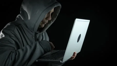 Female hacker create computer code on black. Stock Footage 280513495