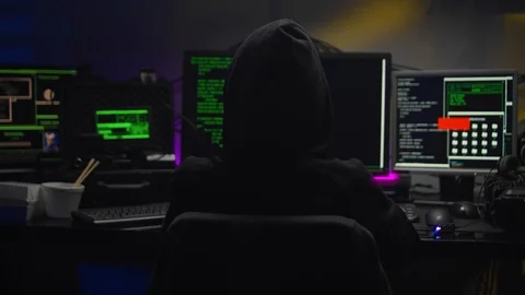 A female hacker managed to crack a system Stock Footage 124318018