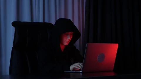 Female hacker programming on laptop and breaking password. coding on screen. Stock Footage 125213720