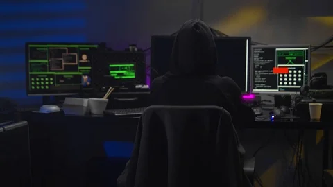 Female hacker shows an equal gesture with two hands Stock Footage 124309290