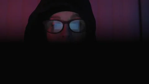 Female Hacker Working on Laptop Stock Footage 147932555