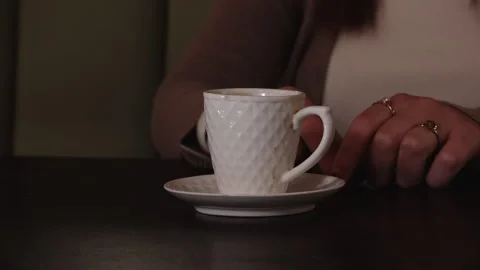 Female hand coffee Video stock 193093822