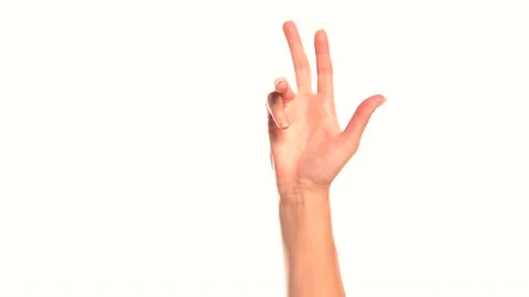 A female hand counts from one to five Stock Footage 146073101