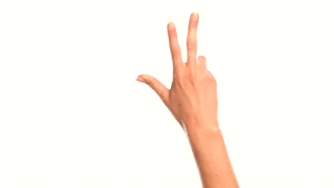 A female hand counts from one to five Video stock 146073118