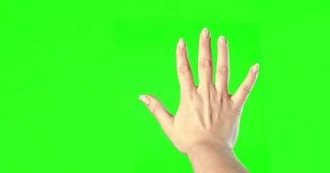 Female hand gestures on green screen: po... | Stock Video | Pond5