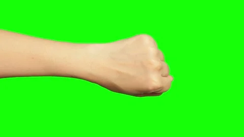 Female hand on green background Stock Footage 224431472