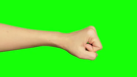 Female hand on green background Stock Footage 224431478