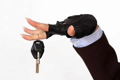 Female hand holding a car keys Stock Photos