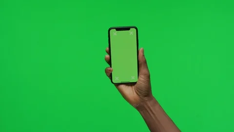 Female Hand holding Green Screen Smartphone Still Stock Footage