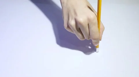 Female hand holding a pencil and erases Stock Footage 59642196