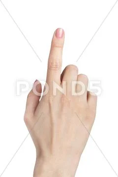 Female hand index finger pointing up isolated Stock Photos