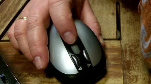 Female hand operates computer mouse Video stock 50374512