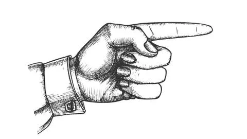 Female Hand Pointer Finger Showing Gesture Vector Stock Illustration