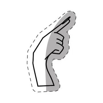 Female hand pointer with shadow Stock Illustration
