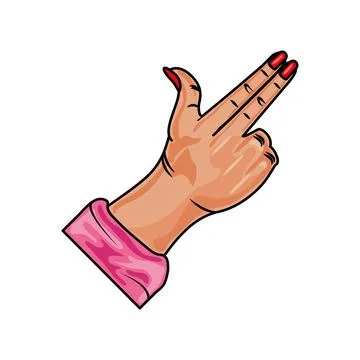 Female hand pointing Illustrazione stock