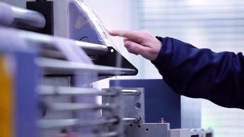 Female hand that presses on the control panel. Stock Footage