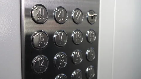 A female hand presses the elevator button Stock Footage 146999852