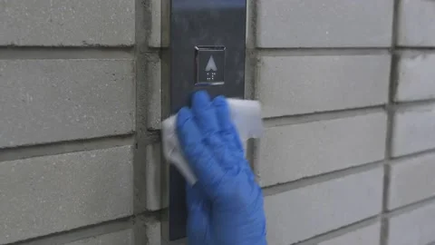 Female hand pressing elevator button in office center or hotel. Young woman Video stock 130399555