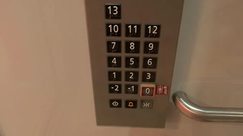 Female hand push the elevator zero buttons. Stock Footage 247026604