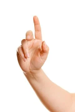 Female hand pushing a button Stock Photos