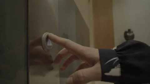 Female Hand Pushing Elevator Button in Office Center or Hotel. Stock Footage 141536776