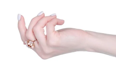 Female hand with ring bijouterie Stock Photos