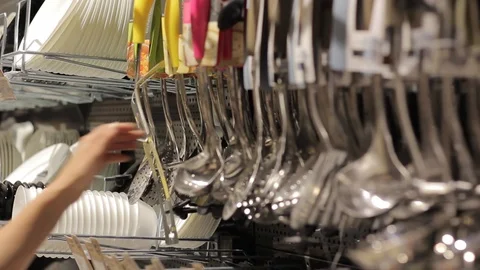 Female hand in a tableware store Stock Footage 91683737