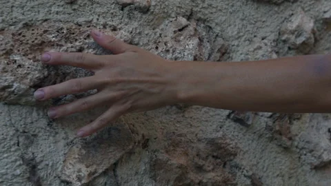 Female hand touching the wall Stock-Footage 280991956