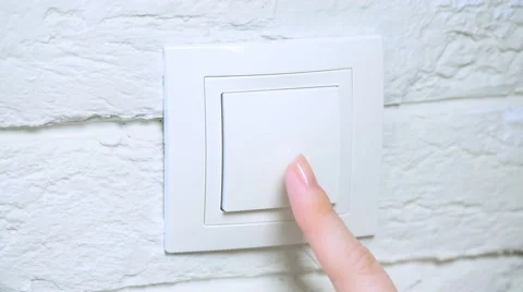 Female hand turned off the light Stock Footage 59699983