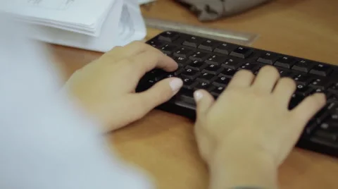 Female Hand Typing Stock Footage 46225079