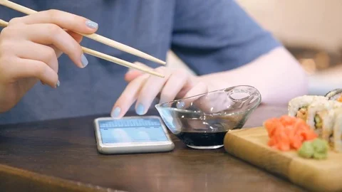Female hand typing on touchscreen cellphone . 動画素材 84858868
