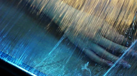 Female hand under cellophane Stock Footage 48074147