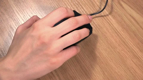 Female Hand Using a Computer Mouse. 4K Video stock 46168228