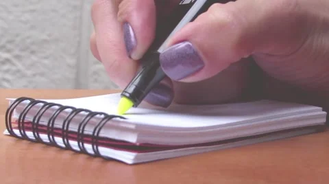 Female hand writes marker Stock Footage 52636197
