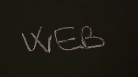 Female hand writes web on a blackboard Stock Footage 80280830